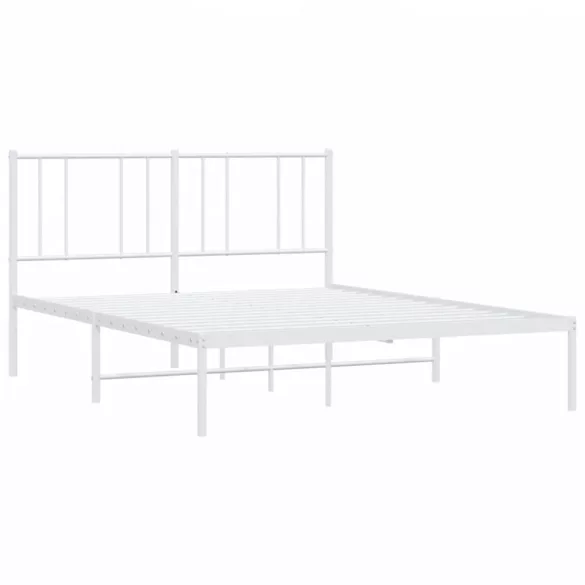 fehér fém ágykeret fejtámlával 120x190 cm