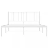 fehér fém ágykeret fejtámlával 120x190 cm