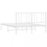 fehér fém ágykeret fejtámlával 120x190 cm