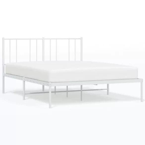 fehér fém ágykeret fejtámlával 120 x 200 cm