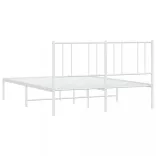 fehér fém ágykeret fejtámlával 120 x 200 cm