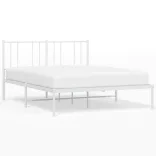 fehér fém ágykeret fejtámlával 135 x 190 cm