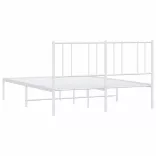 fehér fém ágykeret fejtámlával 135 x 190 cm