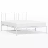 fehér fém ágykeret fejtámlával 140 x 190 cm