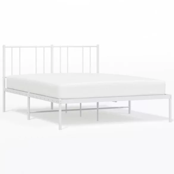 fehér fém ágykeret fejtámlával 140 x 190 cm