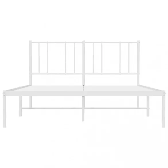 fehér fém ágykeret fejtámlával 140 x 200 cm