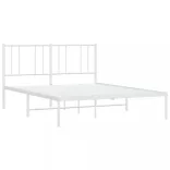 fehér fém ágykeret fejtámlával 150 x 200 cm