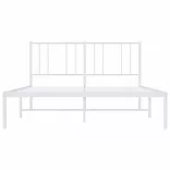 fehér fém ágykeret fejtámlával 150 x 200 cm