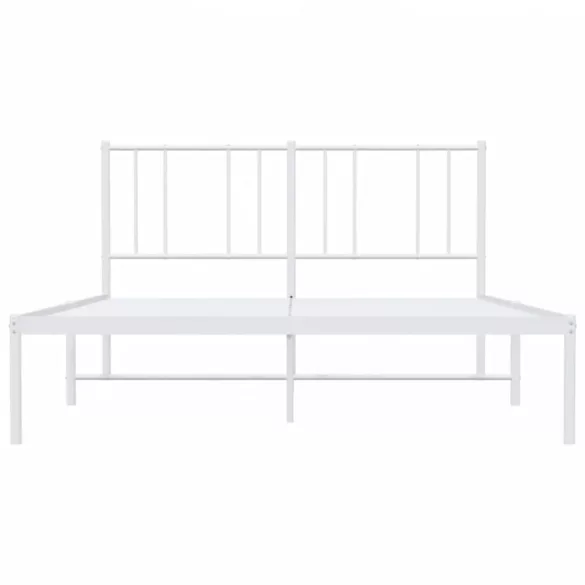 fehér fém ágykeret fejtámlával 150 x 200 cm