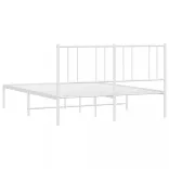 fehér fém ágykeret fejtámlával 150 x 200 cm
