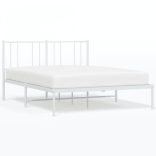 fehér fém ágykeret fejtámlával 160 x 200 cm