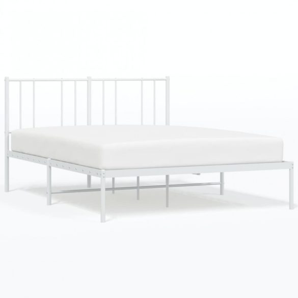 fehér fém ágykeret fejtámlával 160 x 200 cm