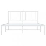 fehér fém ágykeret fejtámlával 160 x 200 cm