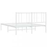 fehér fém ágykeret fejtámlával 160 x 200 cm
