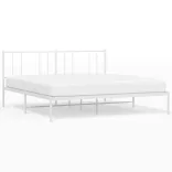 fehér fém ágykeret fejtámlával 180 x 200 cm