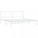 fehér fém ágykeret fejtámlával 180 x 200 cm