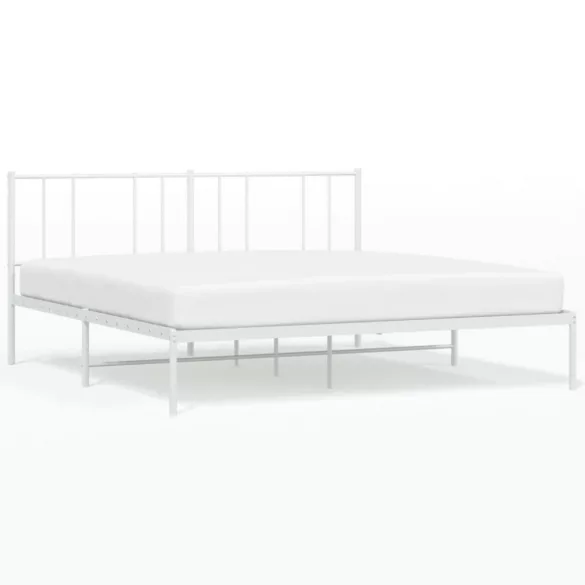 fehér fém ágykeret fejtámlával 183 x 213 cm