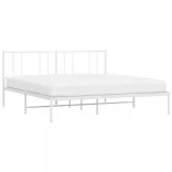 fehér fém ágykeret fejtámlával 183 x 213 cm