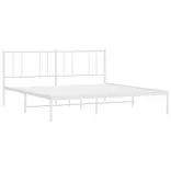 fehér fém ágykeret fejtámlával 183 x 213 cm