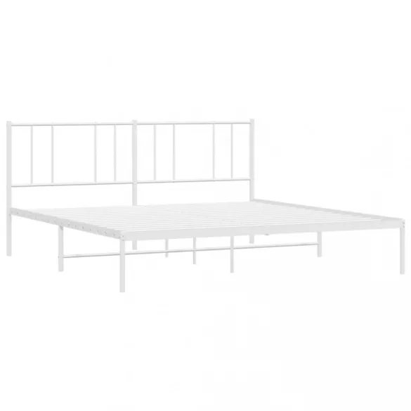 fehér fém ágykeret fejtámlával 183 x 213 cm
