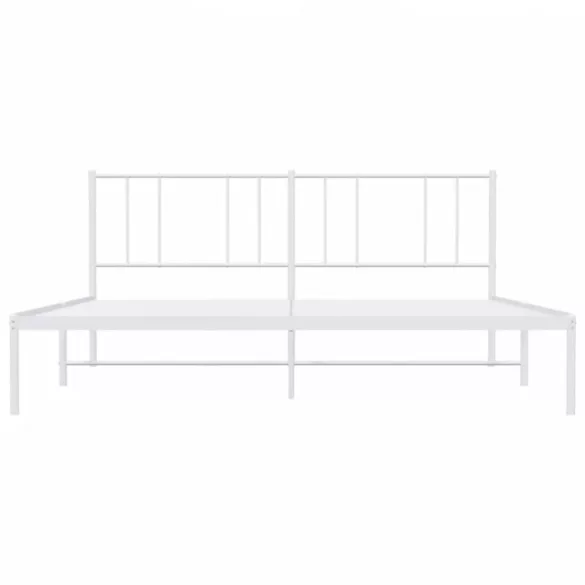 fehér fém ágykeret fejtámlával 183 x 213 cm