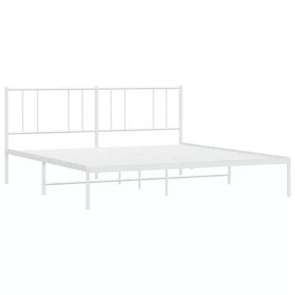 fehér fém ágykeret fejtámlával 193 x 203 cm