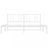 fehér fém ágykeret fejtámlával 200 x 200 cm