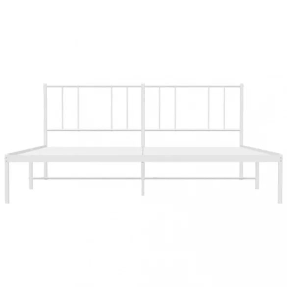 fehér fém ágykeret fejtámlával 200 x 200 cm