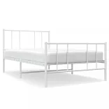 fehér fém ágykeret fej- és lábtámlával 75 x 190 cm