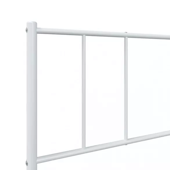 fehér fém ágykeret fej- és lábtámlával 75 x 190 cm