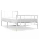 fehér fém ágykeret fej- és lábtámlával 80x200 cm