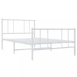 fehér fém ágykeret fej- és lábtámlával 90 x 190 cm