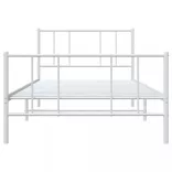 fehér fém ágykeret fej- és lábtámlával 90 x 190 cm