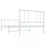 fehér fém ágykeret fej- és lábtámlával 90 x 190 cm