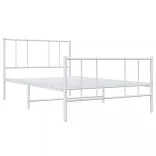fehér fém ágykeret fej- és lábtámlával 100 x 190 cm