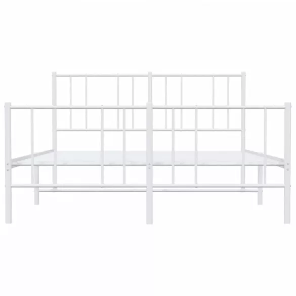 fehér fém ágykeret fej- és lábtámlával 135x190 cm