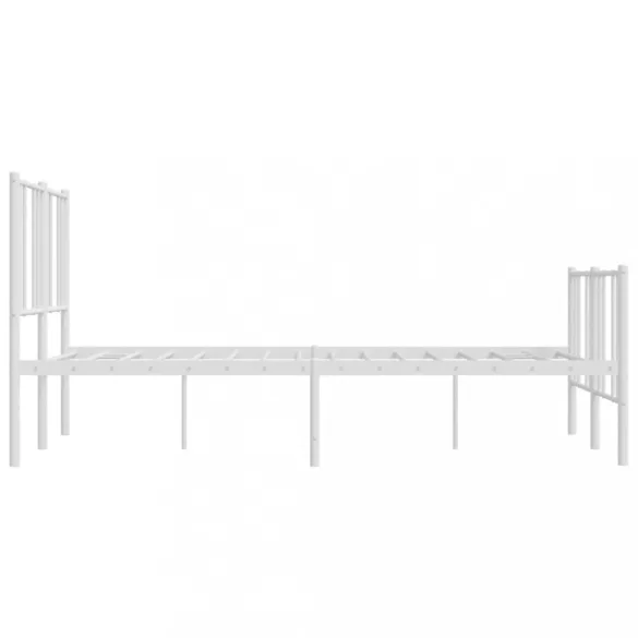 fehér fém ágykeret fej- és lábtámlával 135x190 cm