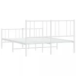 fehér fém ágykeret fej- és lábtámlával 150x200 cm