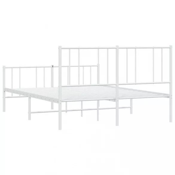 fehér fém ágykeret fej- és lábtámlával 160x200 cm
