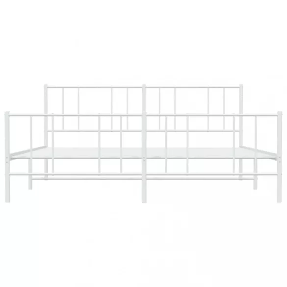 fehér fém ágykeret fej- és lábtámlával 183 x 213 cm