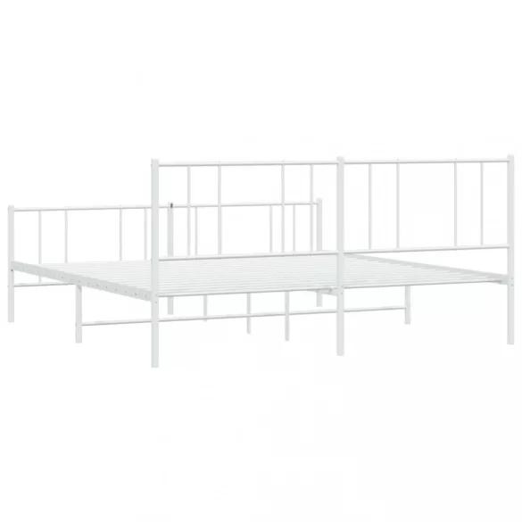 fehér fém ágykeret fej- és lábtámlával 183 x 213 cm