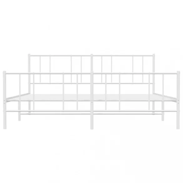 fehér fém ágykeret fej- és lábtámlával 193 x 203 cm