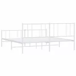 fehér fém ágykeret fej- és lábtámlával 193 x 203 cm