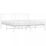 fehér fém ágykeret fej- és lábtámlával 200x200 cm