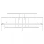 fehér fém ágykeret fej- és lábtámlával 200x200 cm