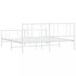 fehér fém ágykeret fej- és lábtámlával 200x200 cm
