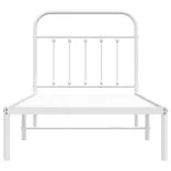 fehér fém ágykeret fejtámlával 90x200 cm