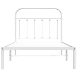 fehér fém ágykeret fejtámlával 100x190 cm