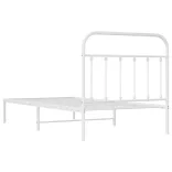 fehér fém ágykeret fejtámlával 100x190 cm