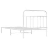 fehér fém ágykeret fejtámlával 100x200 cm